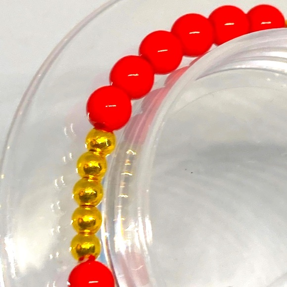 Red, blue, white and gold bracelet - Picture 3 of 5